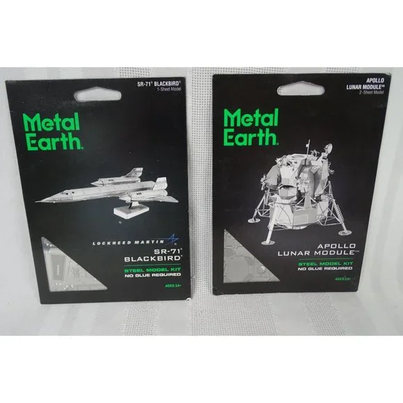 4 Metal Earth Model Kits Tractor Ferris Wheel SR-71 Blackbird Apollo Lunar Modul - Picture 4 of 5
